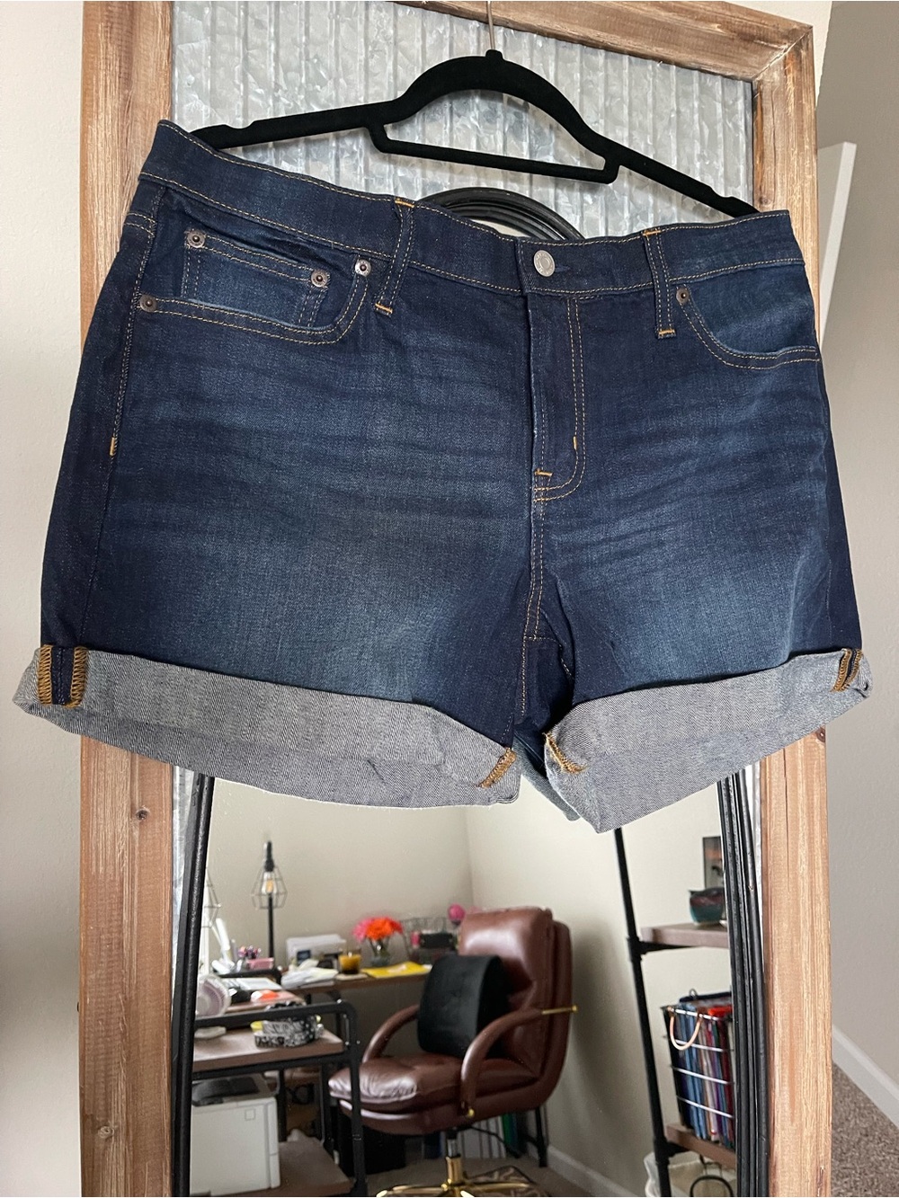 GAP Dark Blue Rolled Cuff Denim Shorts
